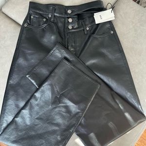 AGOLDE Broken Waistband Leather Pants